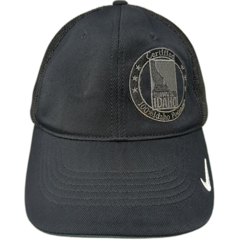 Nike Baseball Cap Black One Size Idaho Potatoes Mesh Back Fitted Golf Swoosh Hat